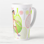 Tasse Latte Joueur de tennis (Angle droit)