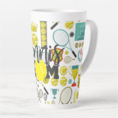 Tasse Latte Joueur de tennis (Angle droit)