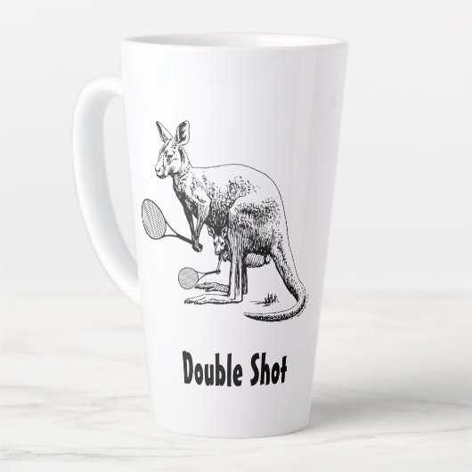 Tasse Latte Joueur de tennis Kangaroo double prise (Angle gauche)