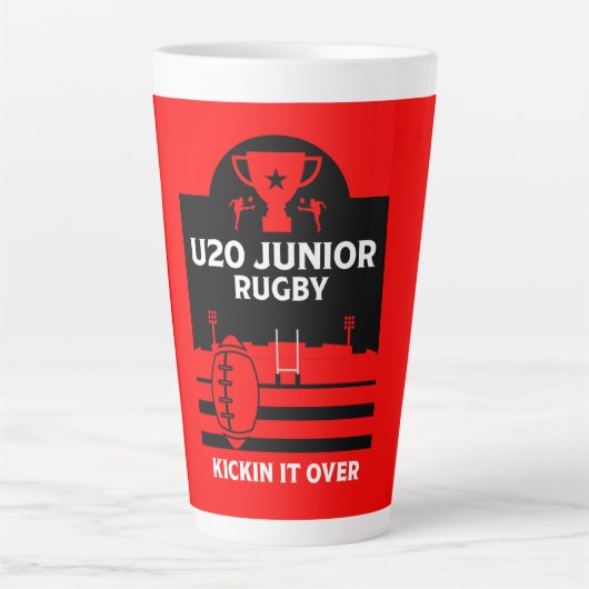 Tasse Latte Joueur junior de rugby U20 (Devant)