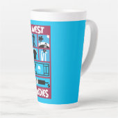 Tasse Latte Joueurs de cricket aux Antilles (Angle droit)