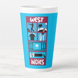 Tasse Latte Joueurs de cricket aux Antilles