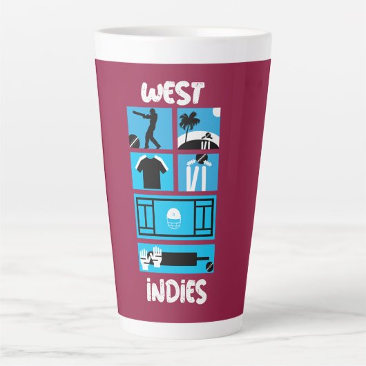 Tasse Latte Joueurs de cricket aux Antilles (Devant)