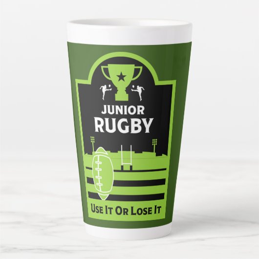 Tasse Latte Joueurs Junior De Rugby (Devant)