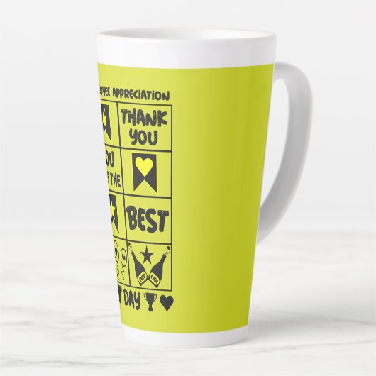 Tasse Latte Jour d'appréciation de l'employé (Angle droit)