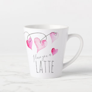 Tasse Latte Jour des Valentines de l'amoureux du café Coeurs 