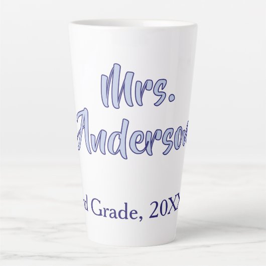 Tasse Latte journee d'appréciation des professeurs mrs anderso (Devant)