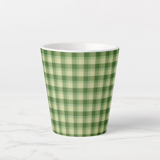 Tasse Latte Journée de la Saint Patrick à Plaid Vert (Devant)