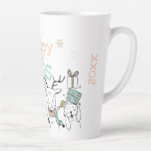 Tasse Latte Joy Joy Joy Happy Joy Animaux de Noël (Droite)
