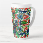 Tasse Latte Joyaux Tons Médiéval Fleurs Manuscrits Scrolls (Angle droit)
