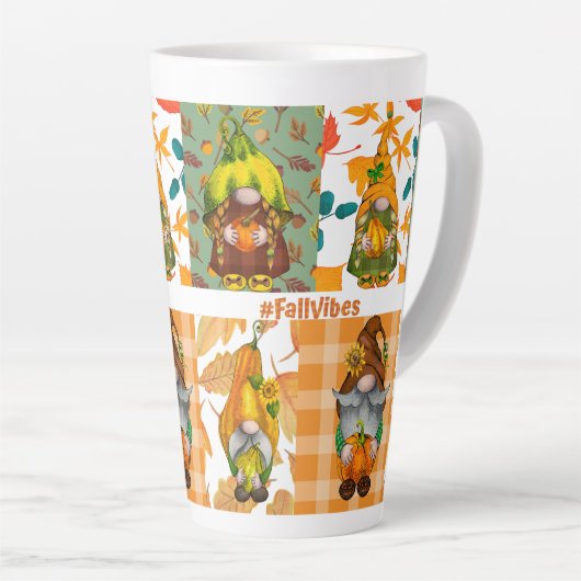 Tasse Latte joyeuse automne (Angle droit)