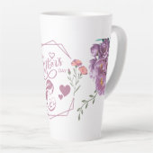 Tasse Latte Joyeuse Fête des Mères Design Violet (Angle droit)