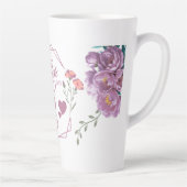 Tasse Latte Joyeuse Fête des Mères Design Violet (Droite)