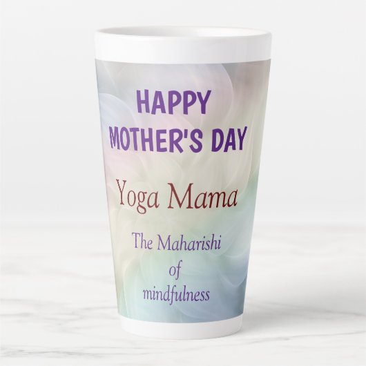 Tasse Latte Joyeuse fête des mères Yoga Mama design (Devant)