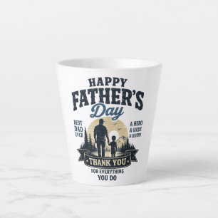 Tasse Latte Joyeuse Fête des Pères - Meilleur Papa du Monde