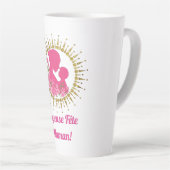 Tasse Latte Joyeuse Fête Maman  (Angle droit)
