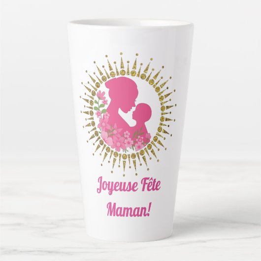 Tasse Latte Joyeuse Fête Maman  (Devant)