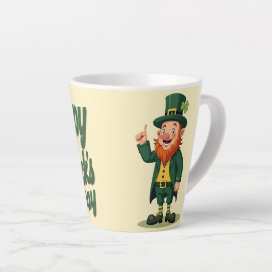 Tasse Latte Joyeuse Saint-Patrick Mignon Lutins (Angle droit)