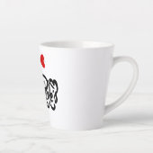 Tasse Latte Joyeuse Saint-Valentin calligraphie Cœurs Rouges F (Droite)