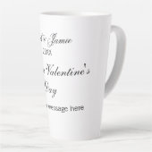 Tasse Latte Joyeuse Saint-Valentin nom date message simple ele (Angle droit)