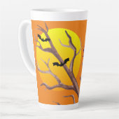 Tasse Latte Joyeuses chauves-souris d'Halloween et la lune (Angle gauche)