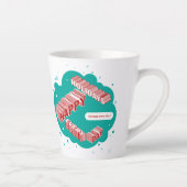 Tasse Latte Joyeuses fêtes, vertes et rouges (Droite)