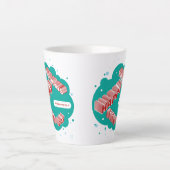 Tasse Latte Joyeuses fêtes, vertes et rouges (Devant)