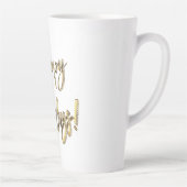 Tasse Latte Joyeuses Vacances Diamants Blancs Gold Script Chic (Droite)