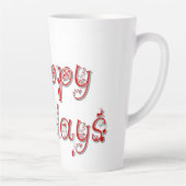 Tasse Latte Joyeuses vacances Texte décoré (Droite)