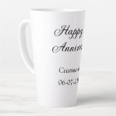 Tasse Latte Joyeux 10e anniversaire simple nom de mariage mini (Angle gauche)