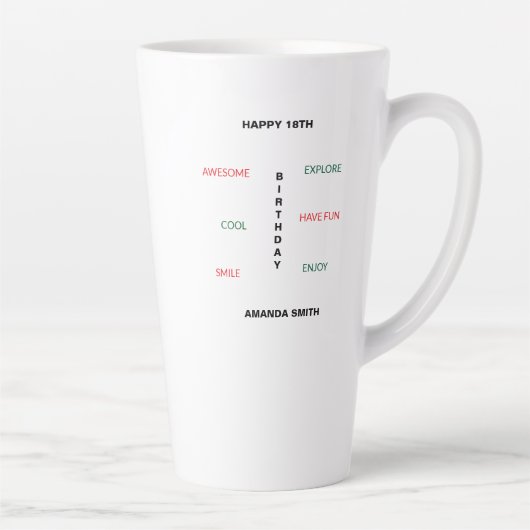 Tasse Latte Joyeux 18E anniversaire mignonne et stupéfiant (Droite)