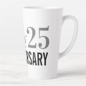 Tasse Latte Joyeux 25 Anniversaire du Mariage d'argent (Droite)