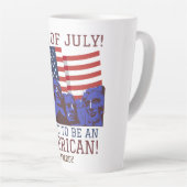 Tasse Latte Joyeux 4 juillet fête de l'Indépendance (Angle droit)
