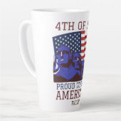 Tasse Latte Joyeux 4 juillet fête de l'Indépendance (Angle gauche)