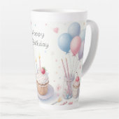 Tasse Latte Joyeux anniversaire (Angle droit)