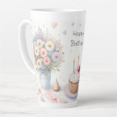 Tasse Latte Joyeux anniversaire (Angle gauche)