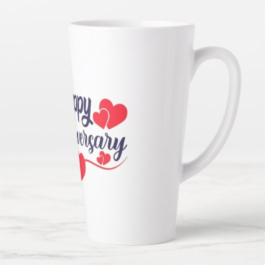 Tasse Latte Joyeux Anniversaire (Droite)