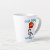 Tasse Latte Joyeux anniversaire ! Ajouter L'Âge Opossum & Ball (Angle droit)