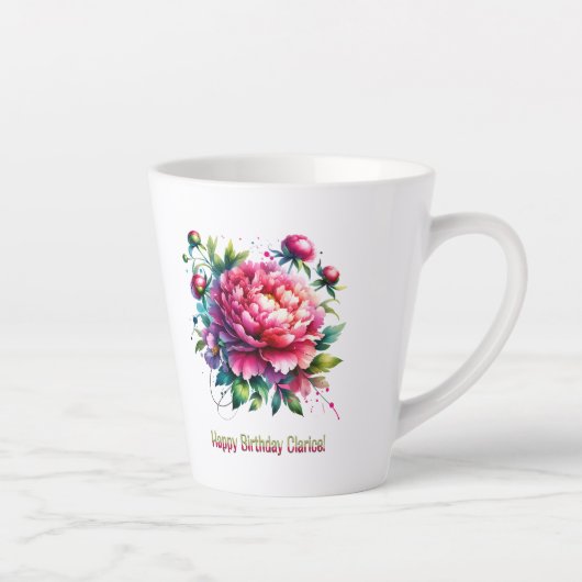 Tasse Latte Joyeux anniversaire Clarice (Droite)