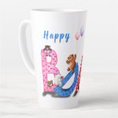 Tasse Latte Joyeux Anniversaire - Fête des ours de bébé  (Angle gauche)