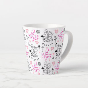 Tasse Latte Joyeux Anniversaire Fille Nom Personnalisé