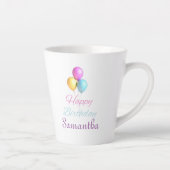 Tasse Latte Joyeux Anniversaire Font Lumineuse avec Balloons U (Droite)