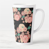 Tasse Latte Joyeux Anniversaire - Jardin des fleurs de pêche p (Droite)