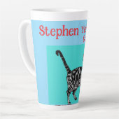 Tasse Latte Joyeux anniversaire Vous Cool Tabby Chat Mens Mari (Angle gauche)