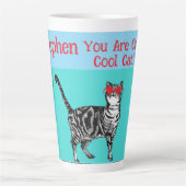 Tasse Latte Joyeux anniversaire Vous Cool Tabby Chat Mens Mari (Devant)