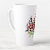 Tasse Latte Joyeux cadeau de Noël brillant (Angle gauche)