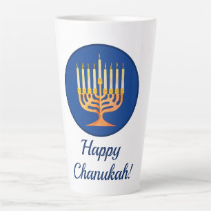 Tasse Latte Joyeux Chanoukah ! Menorah