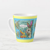 Tasse Latte Joyeux Daffodils de la Meerkat de Pâques Conceptio (Angle gauche)