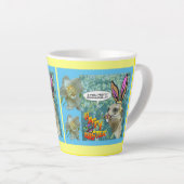 Tasse Latte Joyeux Daffodils de la Meerkat de Pâques Conceptio (Angle droit)