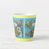 Tasse Latte Joyeux Daffodils de la Meerkat de Pâques Conceptio (Devant)